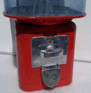 VINTAGE ACORN 10 CENT GUMBALL MACHINE WITH KEY CANDY  