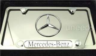 Mercedes Benz Metal Chrome Polished steel License Plate + License 