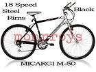 micargi m50 mens 6 speed steel frame off road mountain bike black 