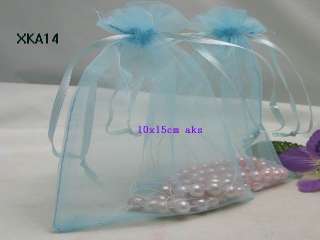 Organza wedding Gift Bags jewelry Packing Party Favour Pure Blue 