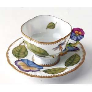  Anna Weatherley Leaf Flower Handle Cup & Saucer