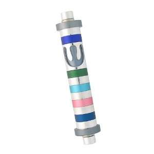  Rainbow Stripes Cylinder Mezuzah