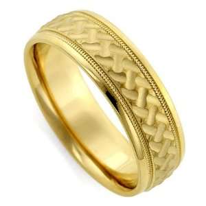  6.0 Millimeters Yellow Gold Wedding Band Ring 14Kt Gold 