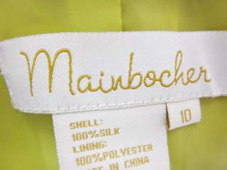 MAINBOCHER Green Silk Blazer Sz 10  