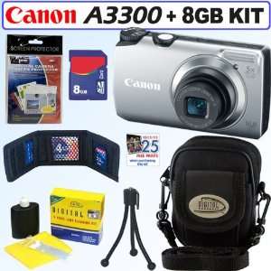  Canon Powershot A3300 IS 16 MP Digital Camera (Silver 