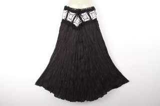   Crochet Cotton Skirt Boho Hippy Hippie Gypsy Black sk0272d  