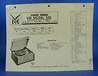 Voice of Music Service Manual Model 202 Record Player
