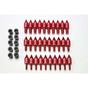 of 30 Motorcycle Windscreen & Fairing Spikes 5mm,6mm, & 8mm Red Honda 