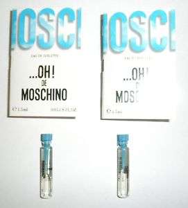 OH  De Moschino EDT 1.5 ml .05 oz Sample x 2  