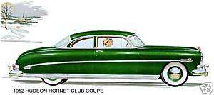 1952 HUDSON HORNET ~ CLUB COUPE (GREEN) ~ MAGNET  