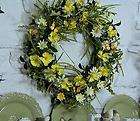 24 inch Daisy Wreath with Butterflies by Valerie Parr Hill