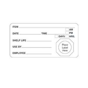  Shelf Life Label, with Date/Time 500 Count Kitchen 