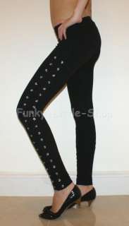 black corset straps leggings tight pants rock pt327 S  