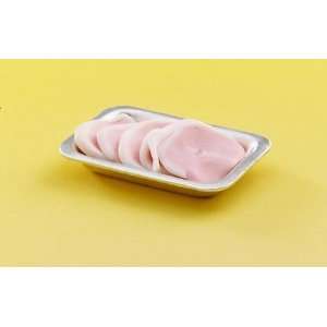  Sliced Ham in a Butchers Tray   Dollhouse Miniature Toys 
