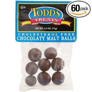 Todds Incorporated Cholesterol Free Chocolaty Malt Balls, 2.50 Ounce 