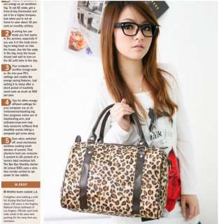 New Coffee/Black Fashion Leopard Womens Handbag Hobo Messenger Bag 