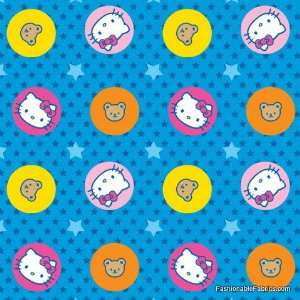  Hello Kitty Character Dots on blue by David Textiles 