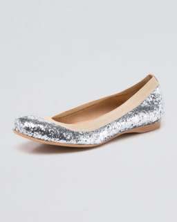 Silver Leather Flat  