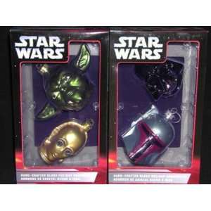  4 Star Wars Ornaments Yoda, Darth Vader,C3PO Hand Crafted 