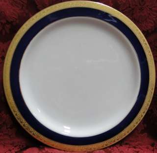 Horchow Cobalt Blue and Encrusted Gold DINNERWARE ITEMS  