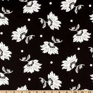  45 Wide Luna Flower Black Fabric By The Yard Arts 
