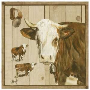 Vache marron et blanche by Clauva 20x20 Grocery & Gourmet Food