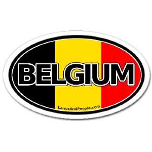 Belgium Flag Car Bumper Sticker Decal Oval