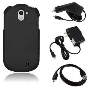  C729   Black Hard Plastic Case Cover + Car Charger + Home/Travel 
