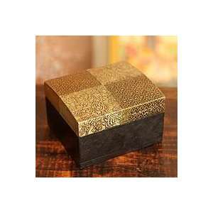  NOVICA Brass and aluminum repousse box, Mughal Treasure 