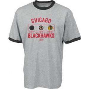   Mens Chicago Blackhawks Logo History Ringer TShirt