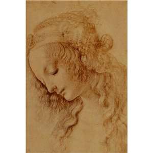  Teste di Donna di Profilo by Leondardo da Vinci, 17 x 20 
