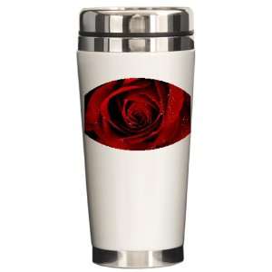  Ceramic Travel Drink Mug Red Rose 