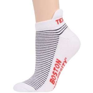 NCAA Boston Terriers Ladies White Black Striped Ankle Socks  