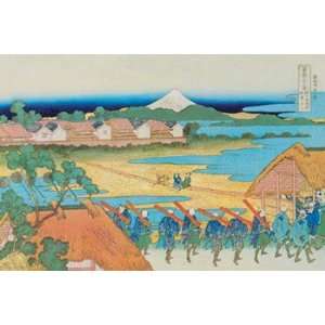   Army Drill   Poster by Katsushika Hokusai (18x12)