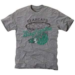    Binghamton Bearcats Hoop Tri Blend T Shirt   Ash