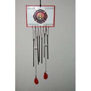  Spoontique Fire Fighter Wind Chime Patio, Lawn & Garden