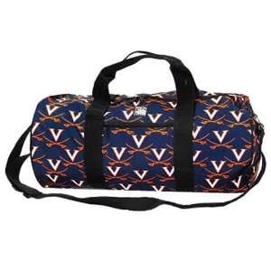   Cavaliers Navy Blue All Over Logo Duffel Bag