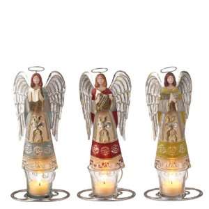   Pattern Dress Christmas Angel Tealight Holders 9.25