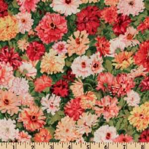   Zinnias In The Garden Orange Fabric By The Yard Arts, Crafts & Sewing