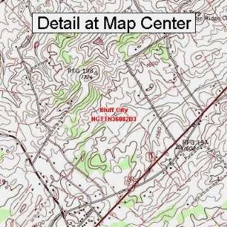   Topographic Quadrangle Map   Bluff City, Tennessee (Folded/Waterproof