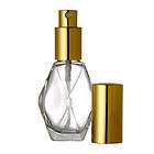 Perfume Bottle 1 oz. refillable diamond shape with spray atomizer