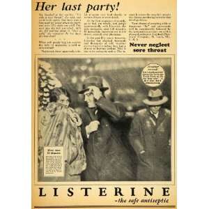  1928 Ad Listerine Antiseptic Sore Throat Disease Party 