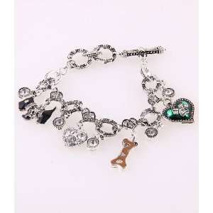  Fashion Jewelry Charm Bracelet with Pattern Silver 