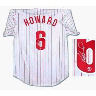   Howard Autographed Uniform   RED PINSTRIPE/MAJESTIC