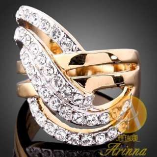 Arinna multi sets fashion finger Ring Gold plated GP 18k Swarovski 
