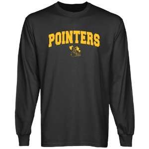 NCAA Wisconsin Stevens Point Pointers Charcoal Logo Arch Long Sleeve T 