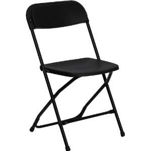   800 lb. Capacity Premium Black Plastic Folding Chair