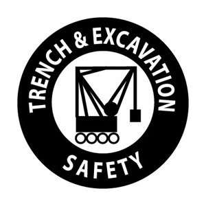   Hat Emblem, Trench & Excavation Safety, 2 Diameter, Pressure Sen