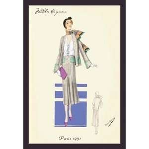 Stylish Daytime Suit and Scarf   Paper Poster (18.75 x 28.5)  