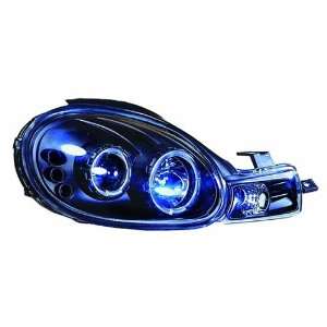   Clear Projector Headlight with Rings, Corners and Black Housing   Pair